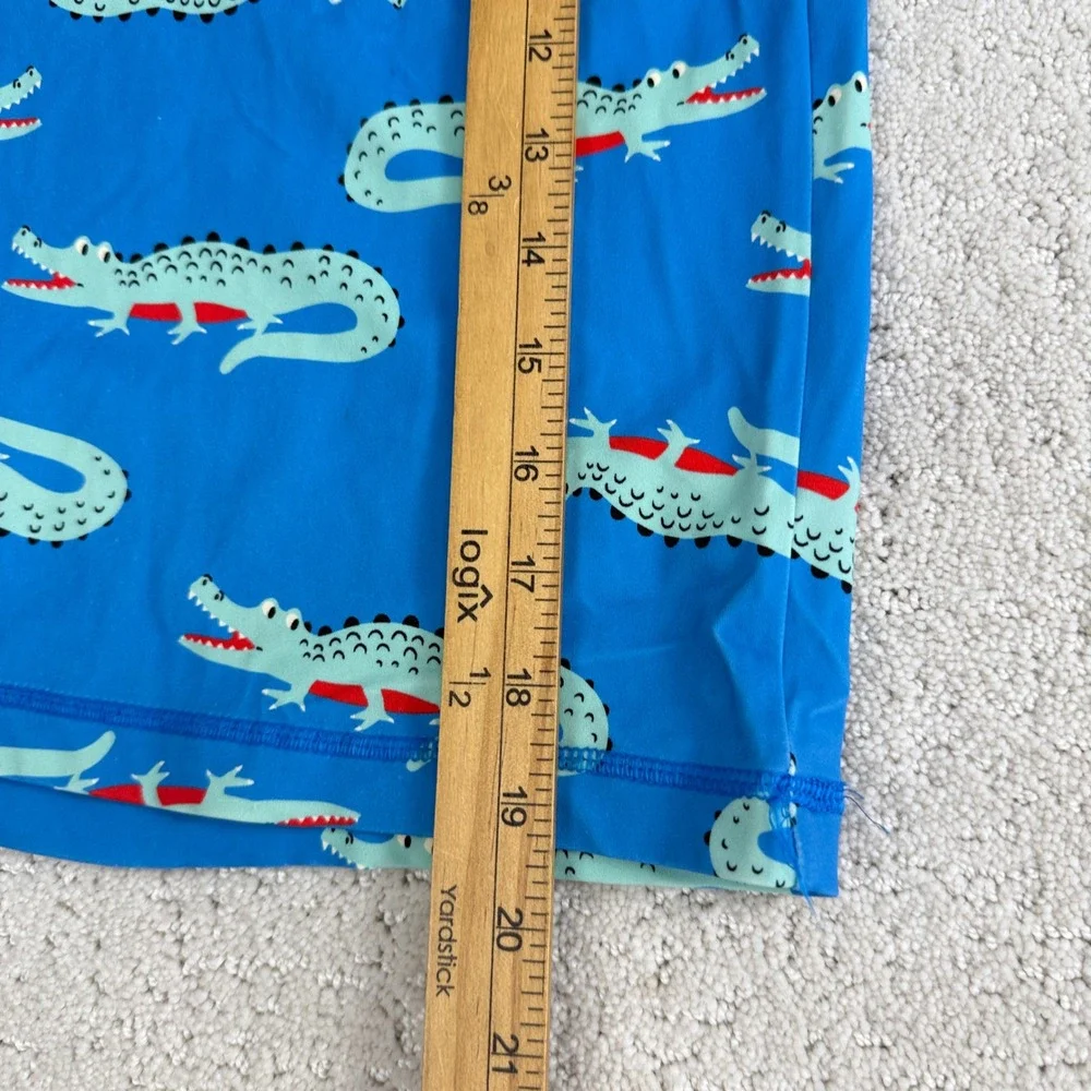 Hanna Andersson Rash Guard Kids 8 Blue Crocodile Print Long Sleeve‎ Swim Top